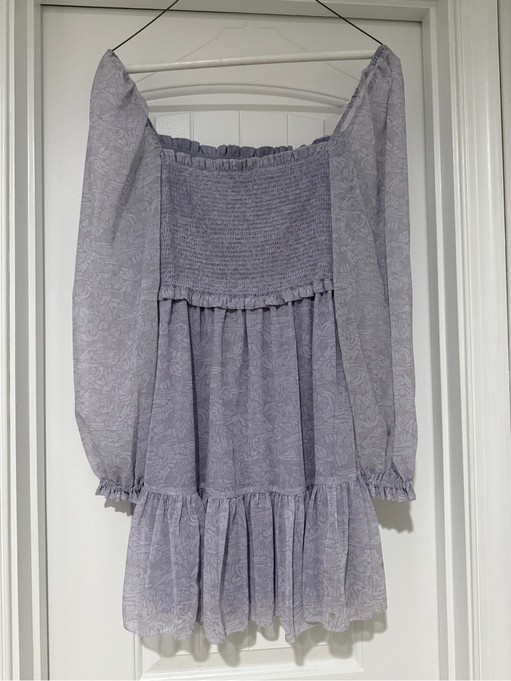 Reformation Wilfred Floral Smocked Mini Dress in Purple Like New
